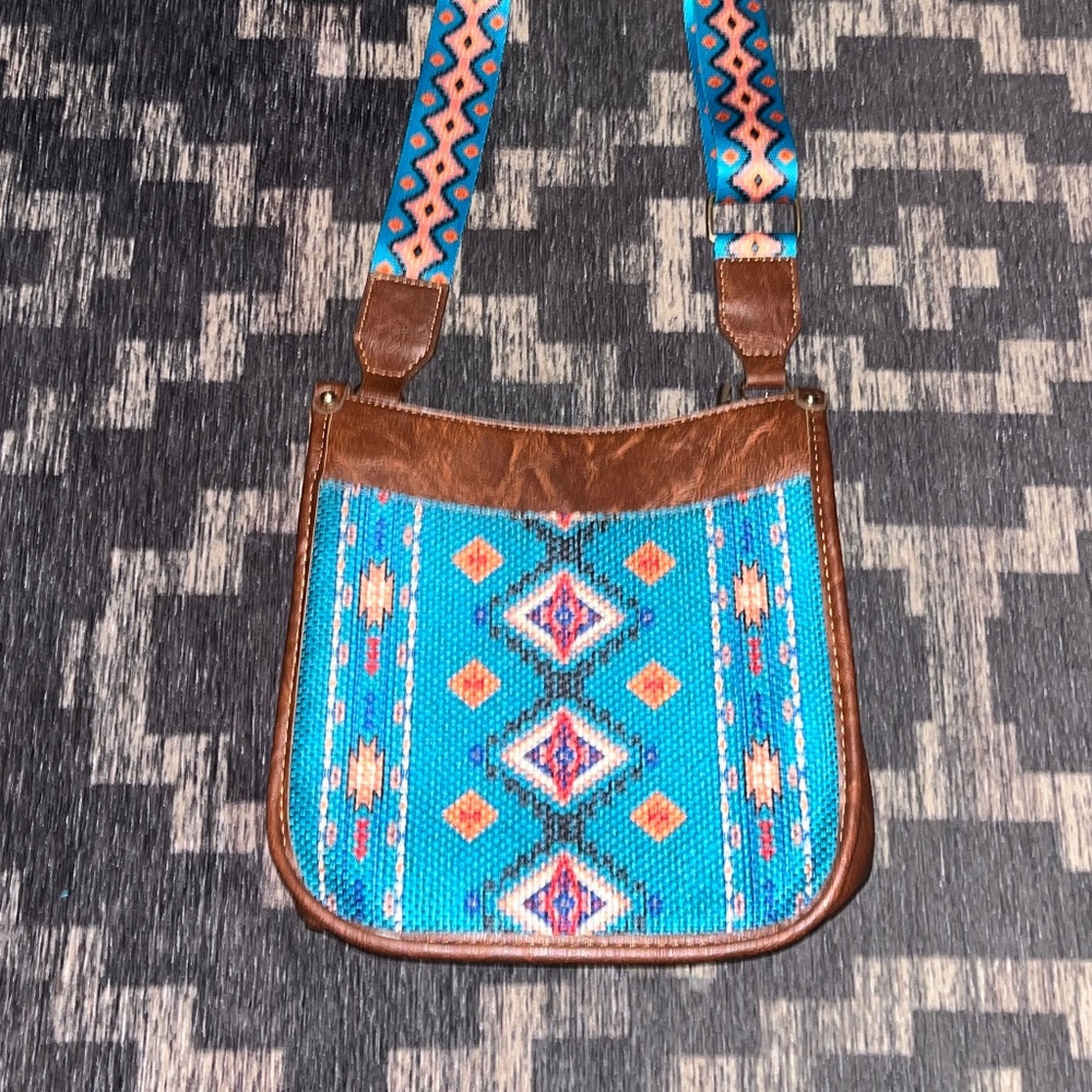 Turquoise Western Aztec Purse Crossbody